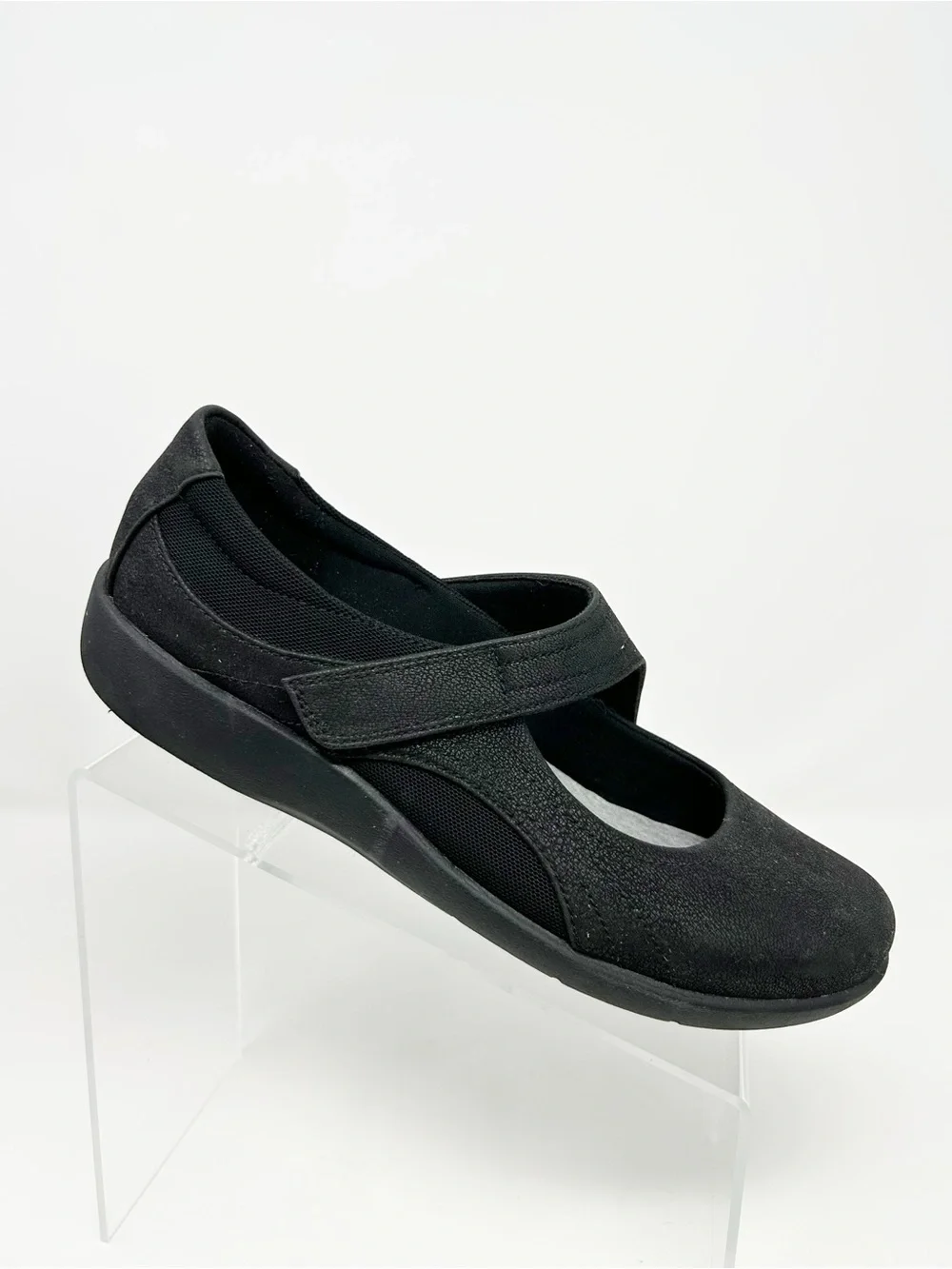 Clarks Cloudsteppers Sillian Bella Womens Mary Jane Flats Black Size 9.5 Wide
